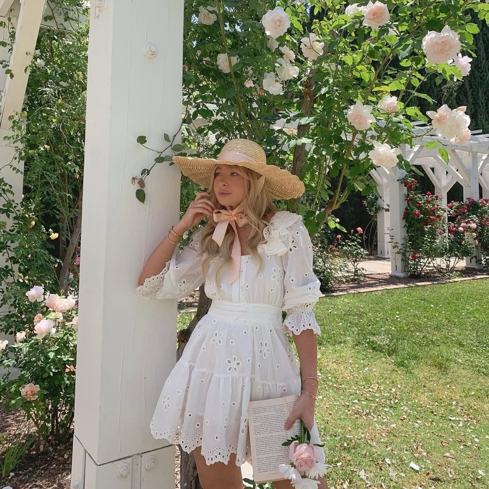 For Love & Lemons Serena Mini Dress White - Picture 3 of 8